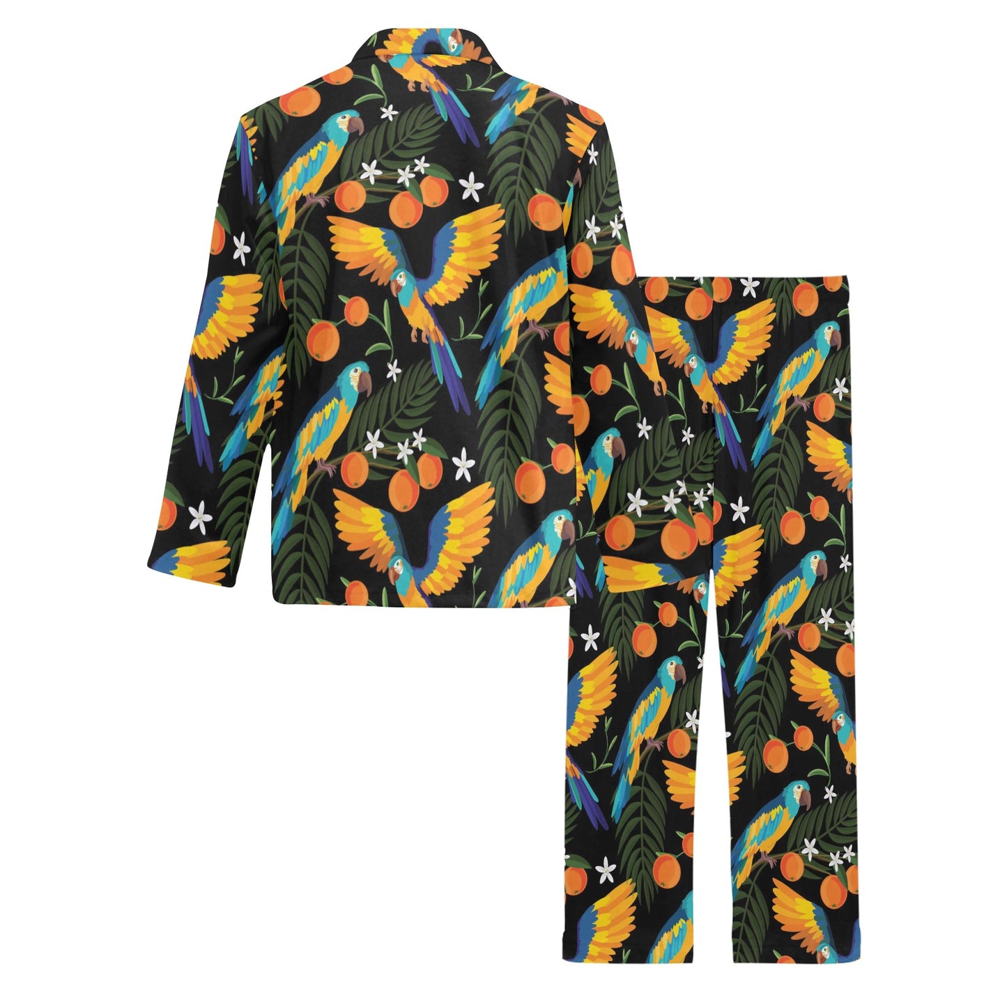 Macaw Pattern Print Design 03 Men's Long Pajama Set