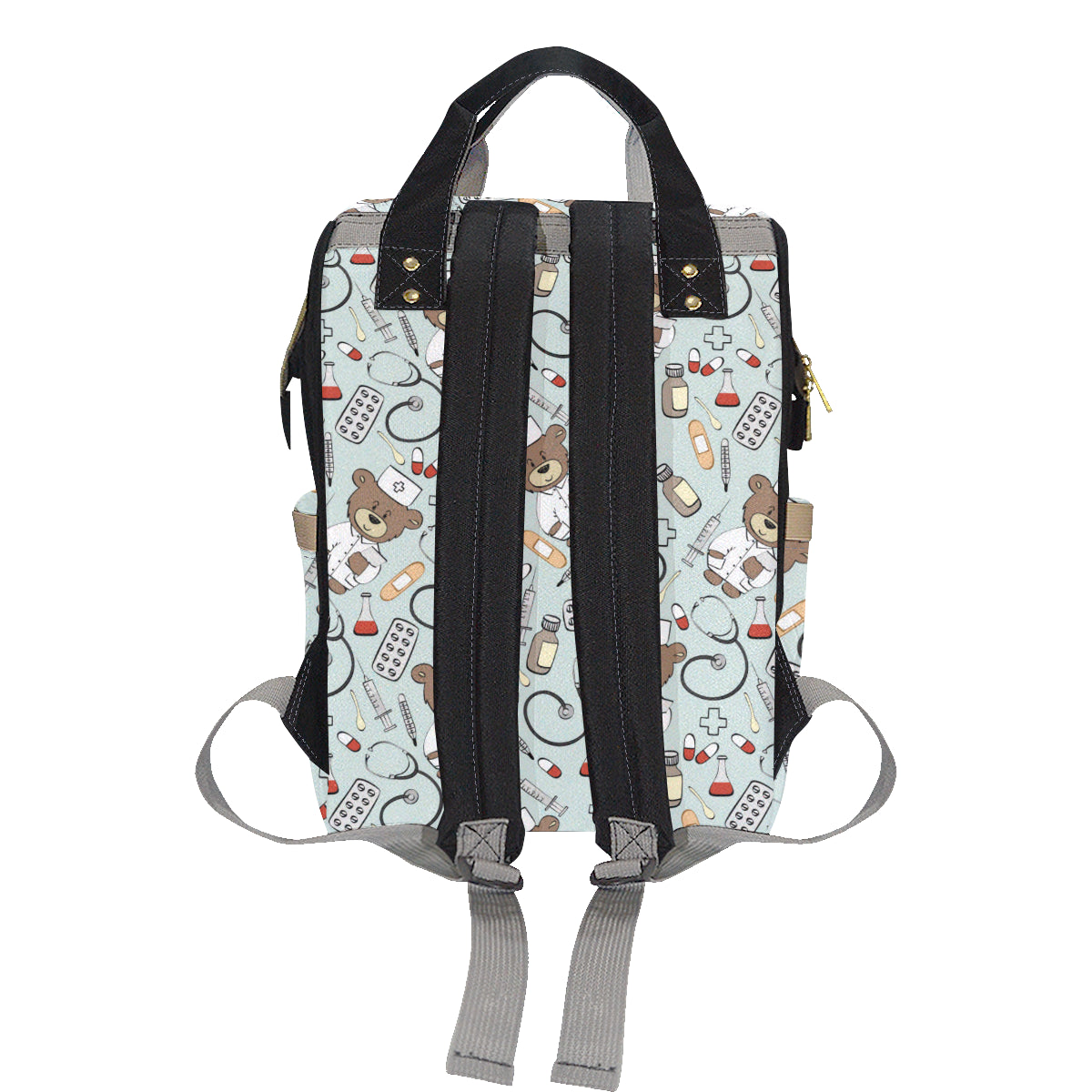 Nurse Bear Pattern Print Design A01 Diaper Bag Backpack