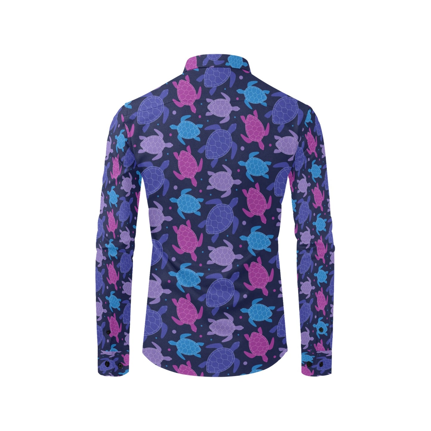 Sea Turtle Print Design LKS309 Men's Long Sleeve Dress Shirt