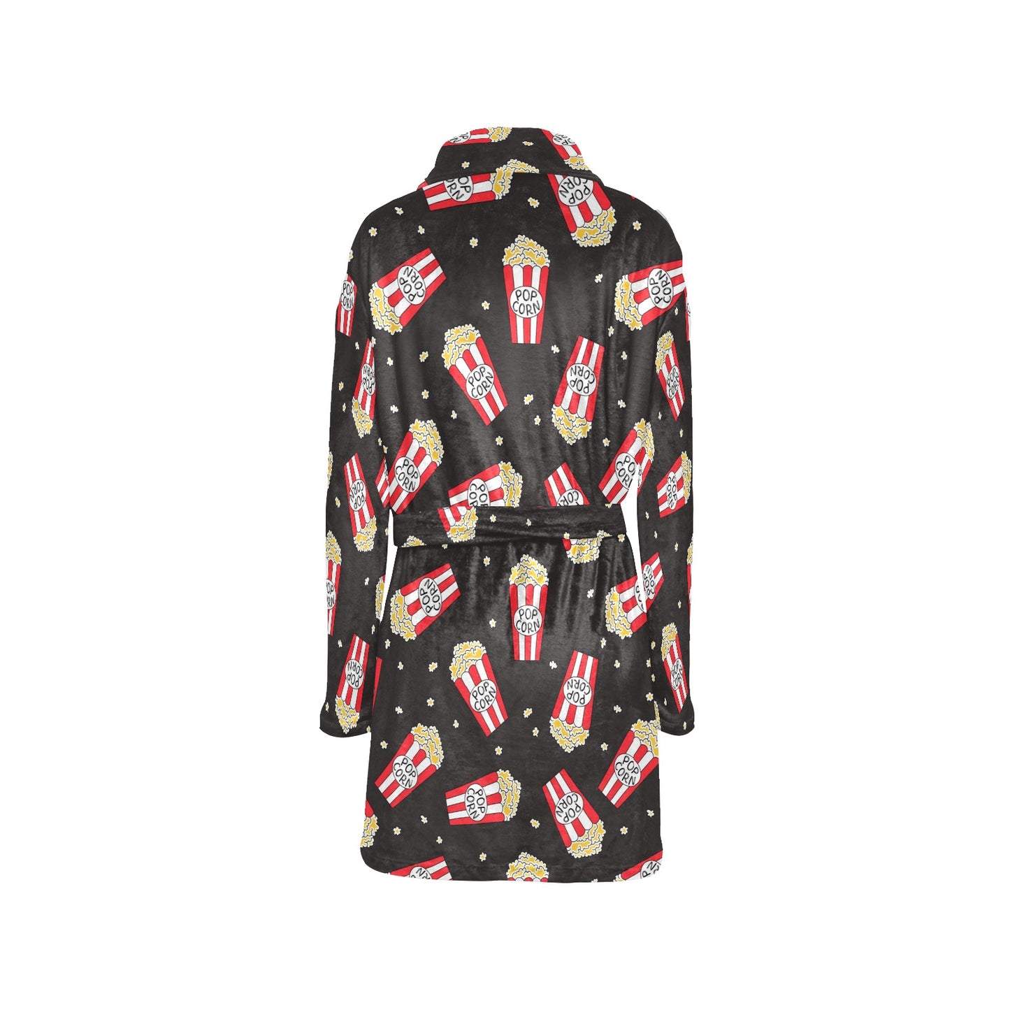 Popcorn Pattern Print Design A01 Women's Fleece Robe