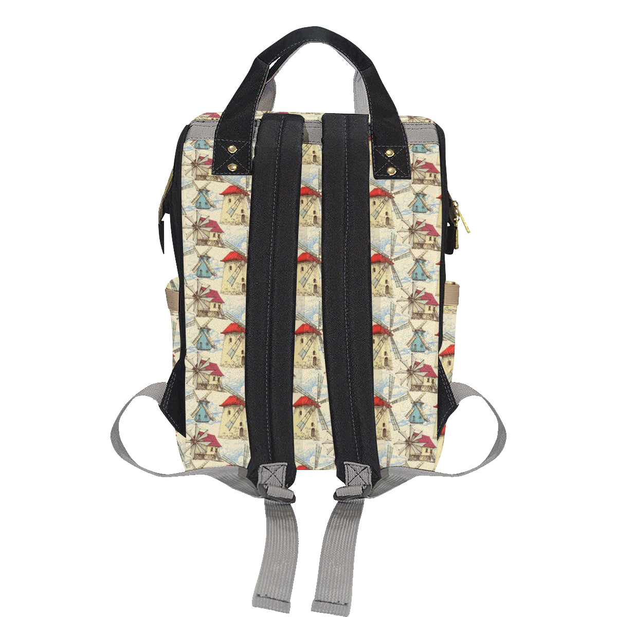 Windmill Pattern Print Design 01 Diaper Bag Backpack