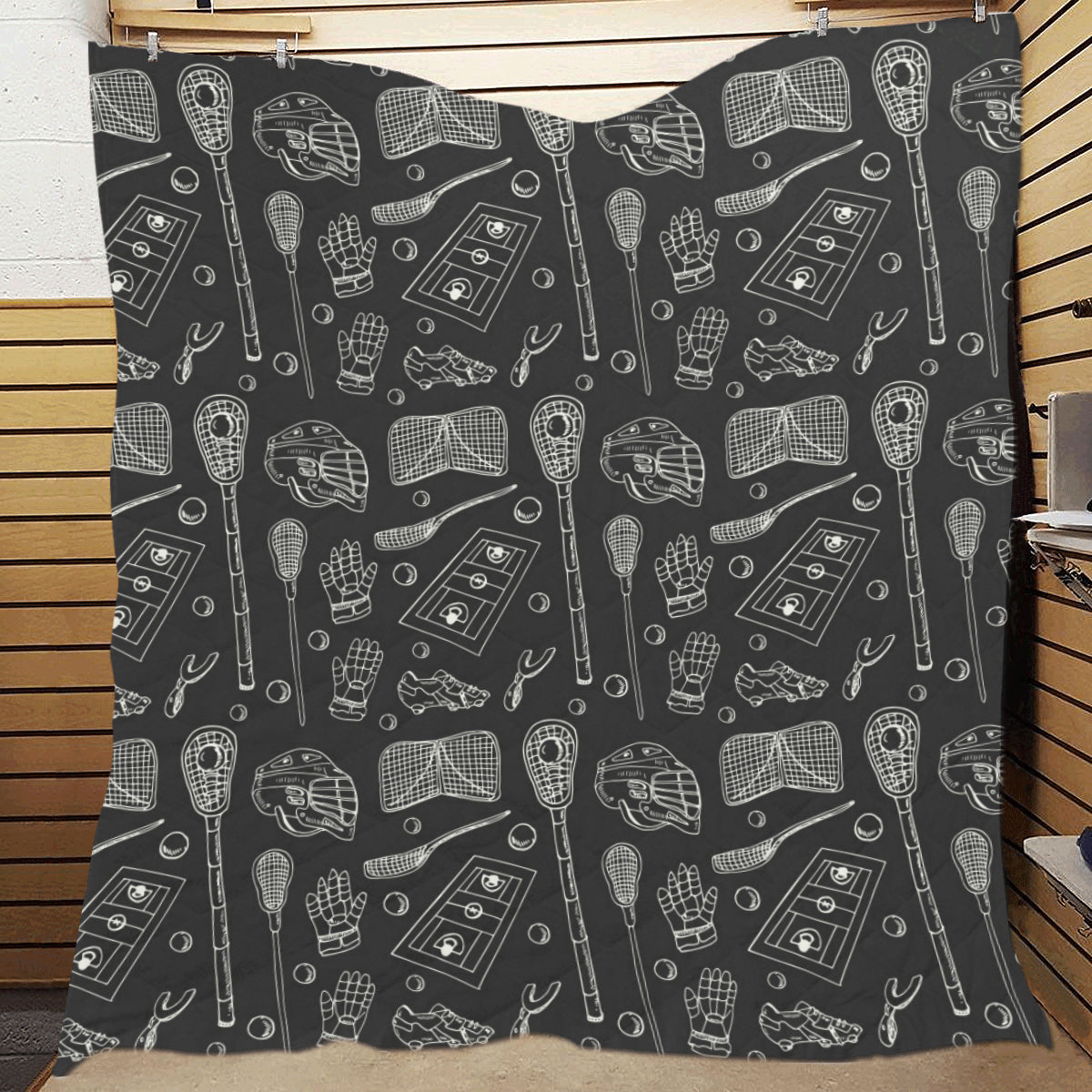 Lacrosse Pattern Print Design 01 Premium Quilt