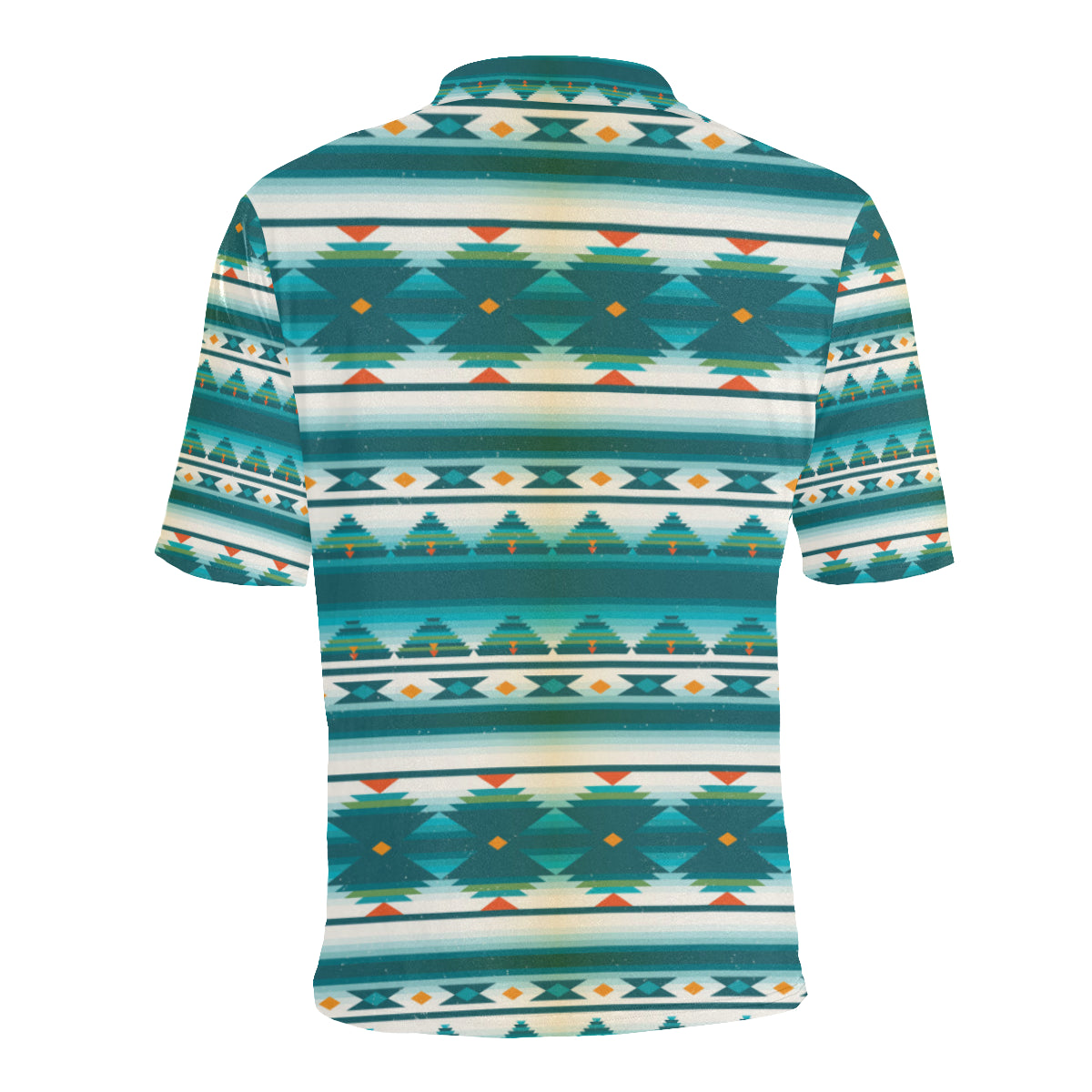 Blue Tribal Aztec Men Polo Shirt
