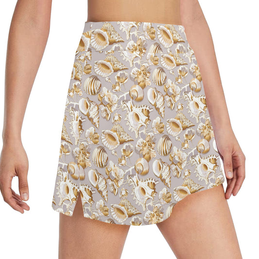 Seashell Print Design LKS309 17" Golf & Pickleball Skort with Pockets