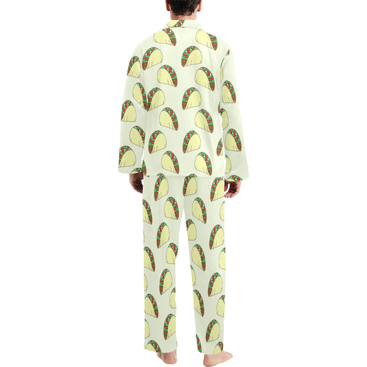 Taco Pattern Print Design TC05 Men's Long Pajama Set