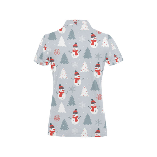 Snowman Print Design LKS302 Women's Polo Shirt