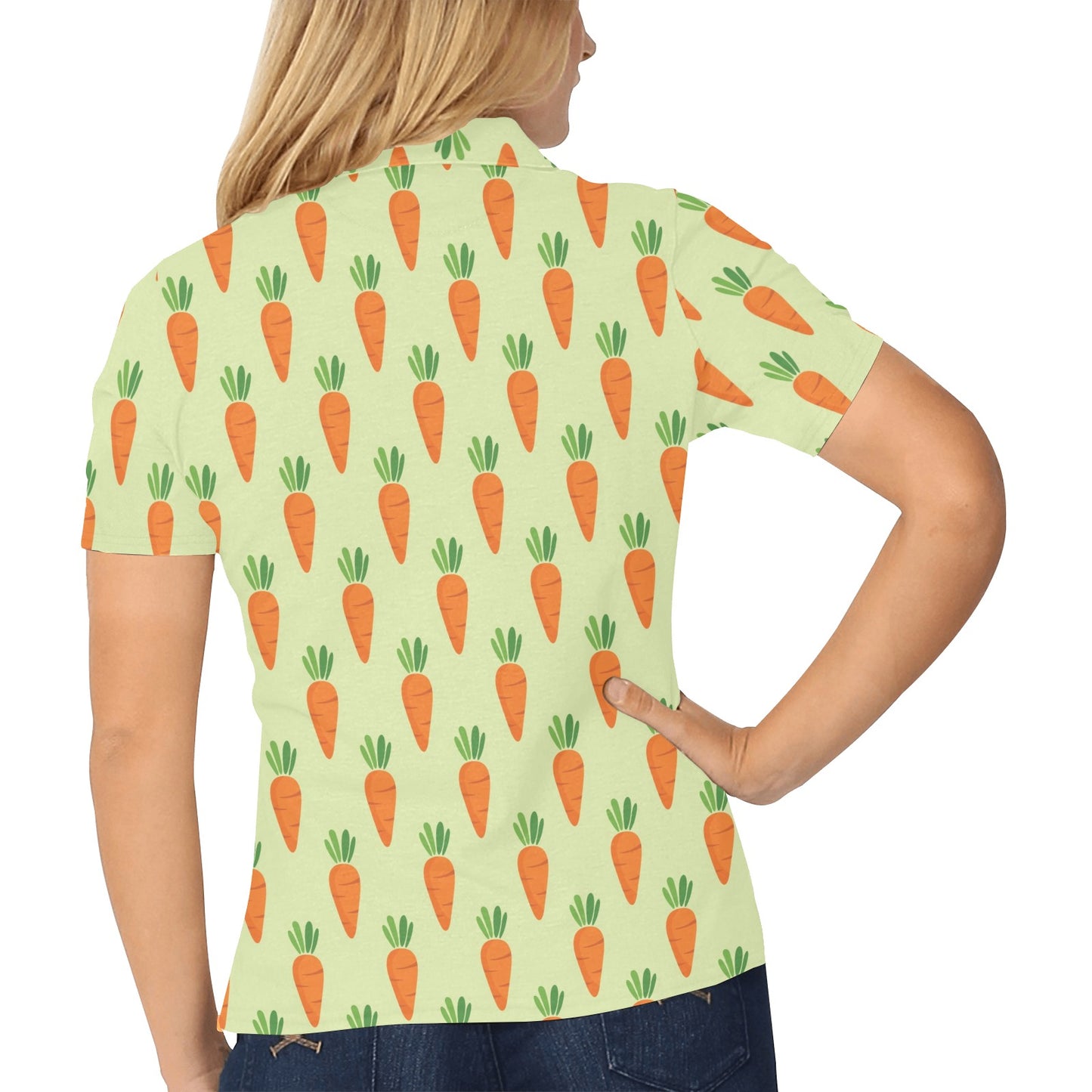 Carrot Pattern Print Design 02 Women's Polo Shirt