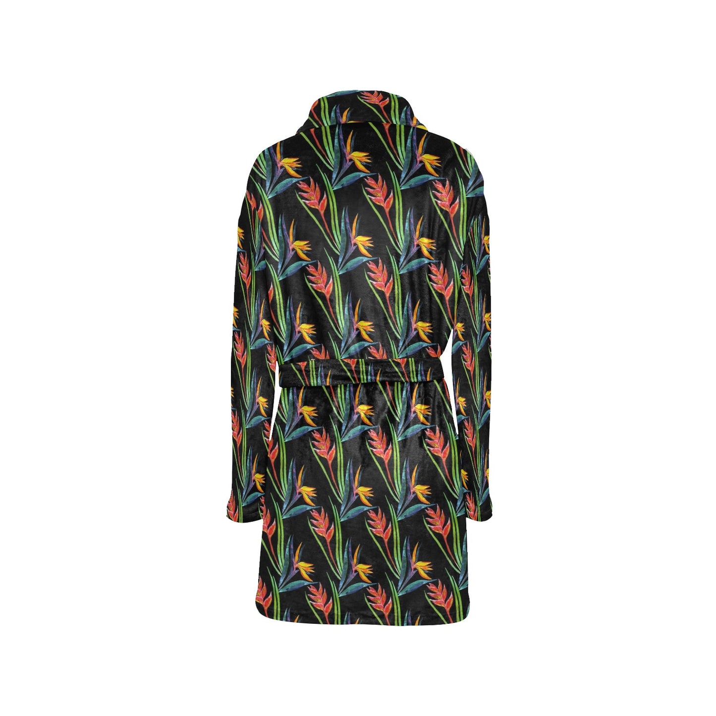 Heliconia Pattern Print Design HL04 Women's Fleece Robe
