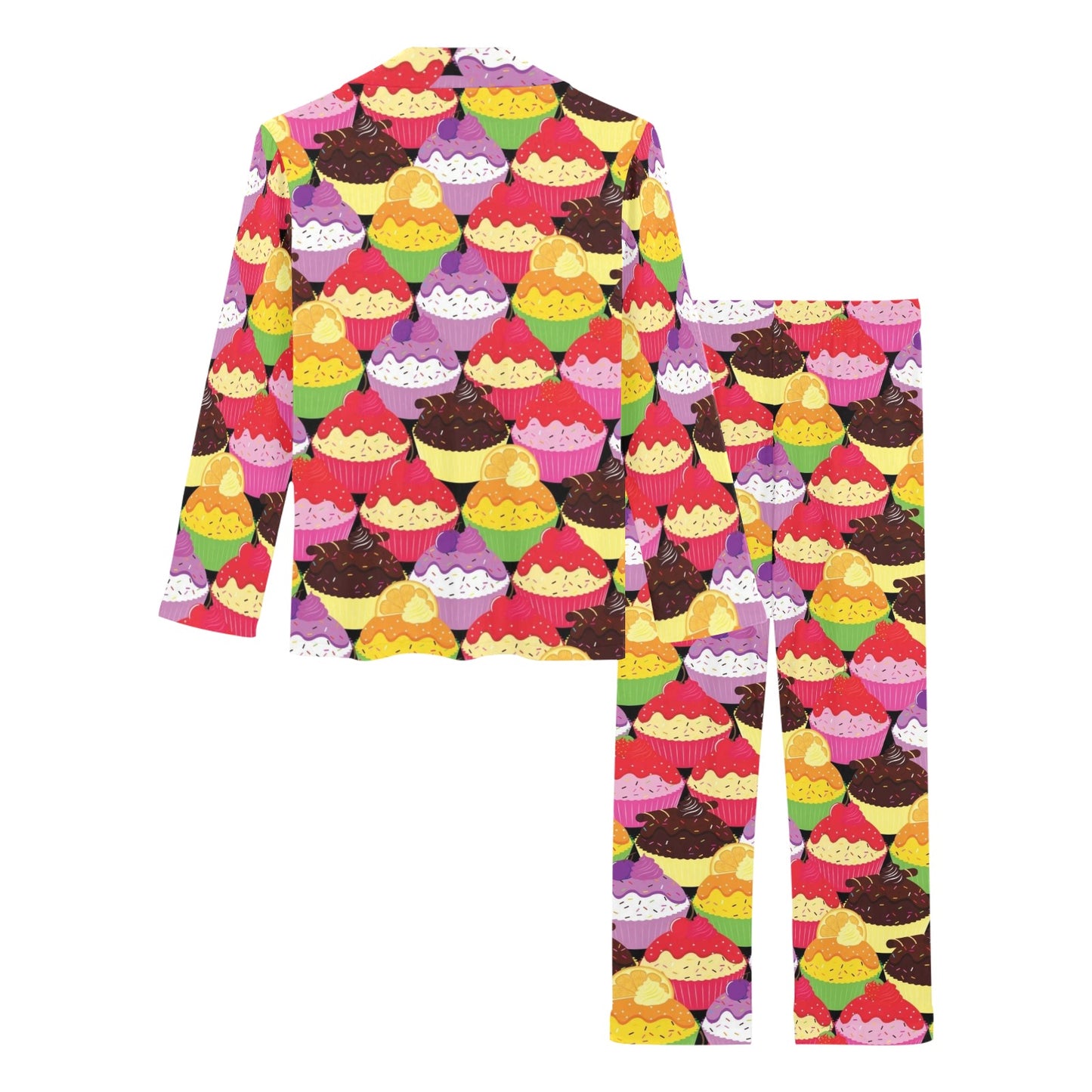 Cupcake Pattern Print Design CP02 Women's Long Pajama Set