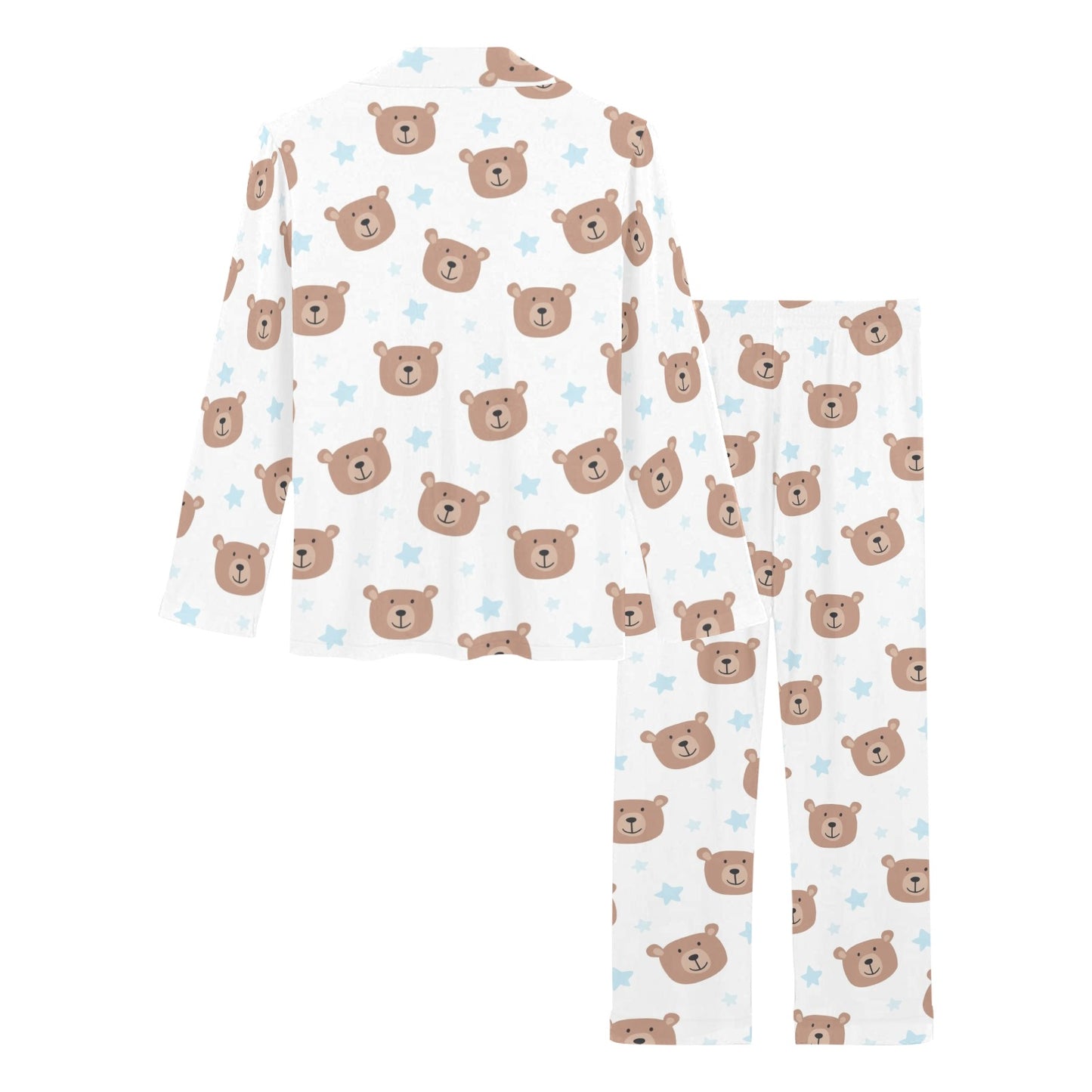 Bear Pattern Print Design BE02 Women's Long Pajama Set