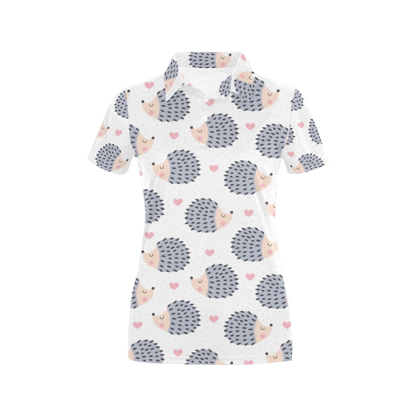 Hedgehog Baby Pattern Print Design 03 Women's Polo Shirt