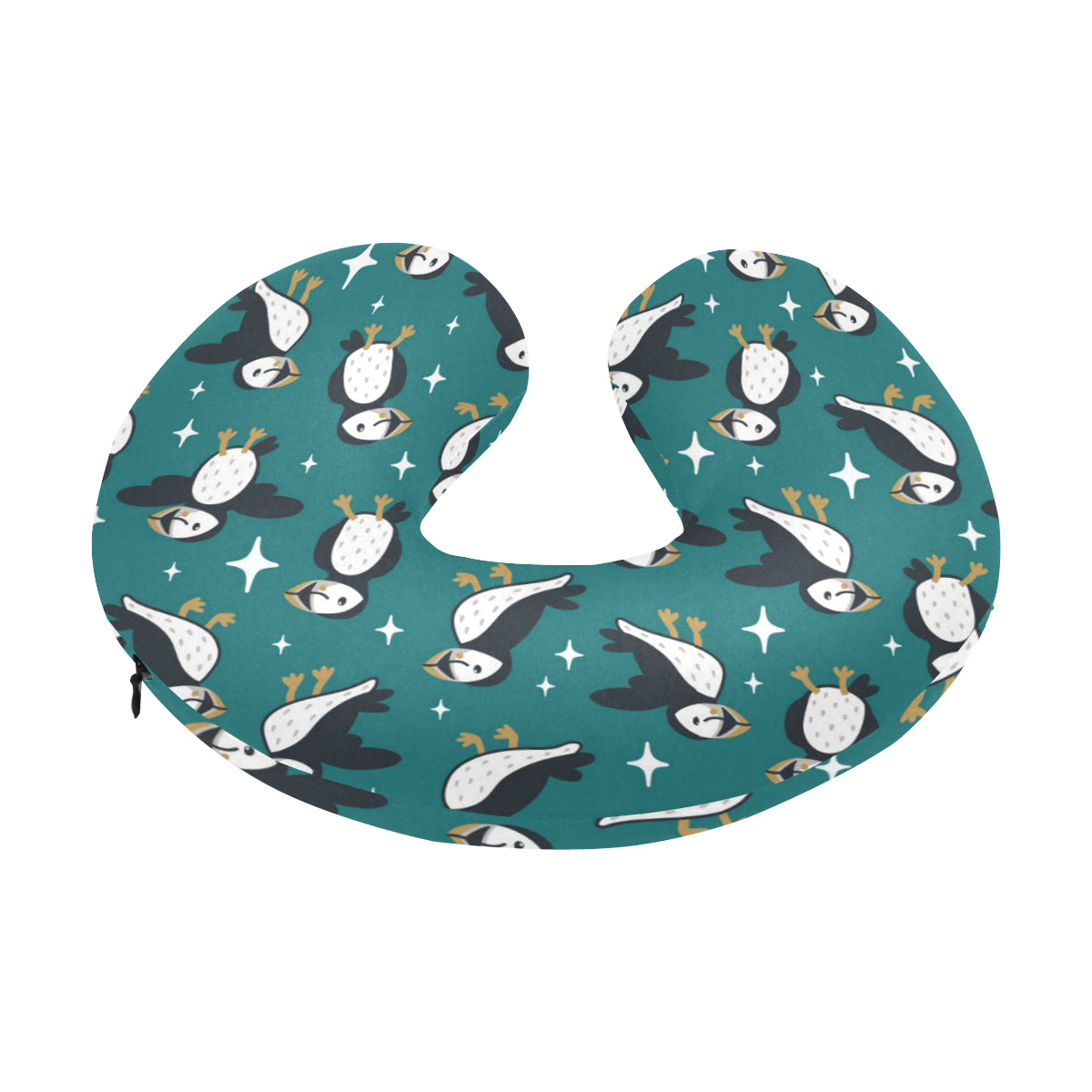 Puffin Pattern Print Design A05 U-Shaped Travel Neck Pillow