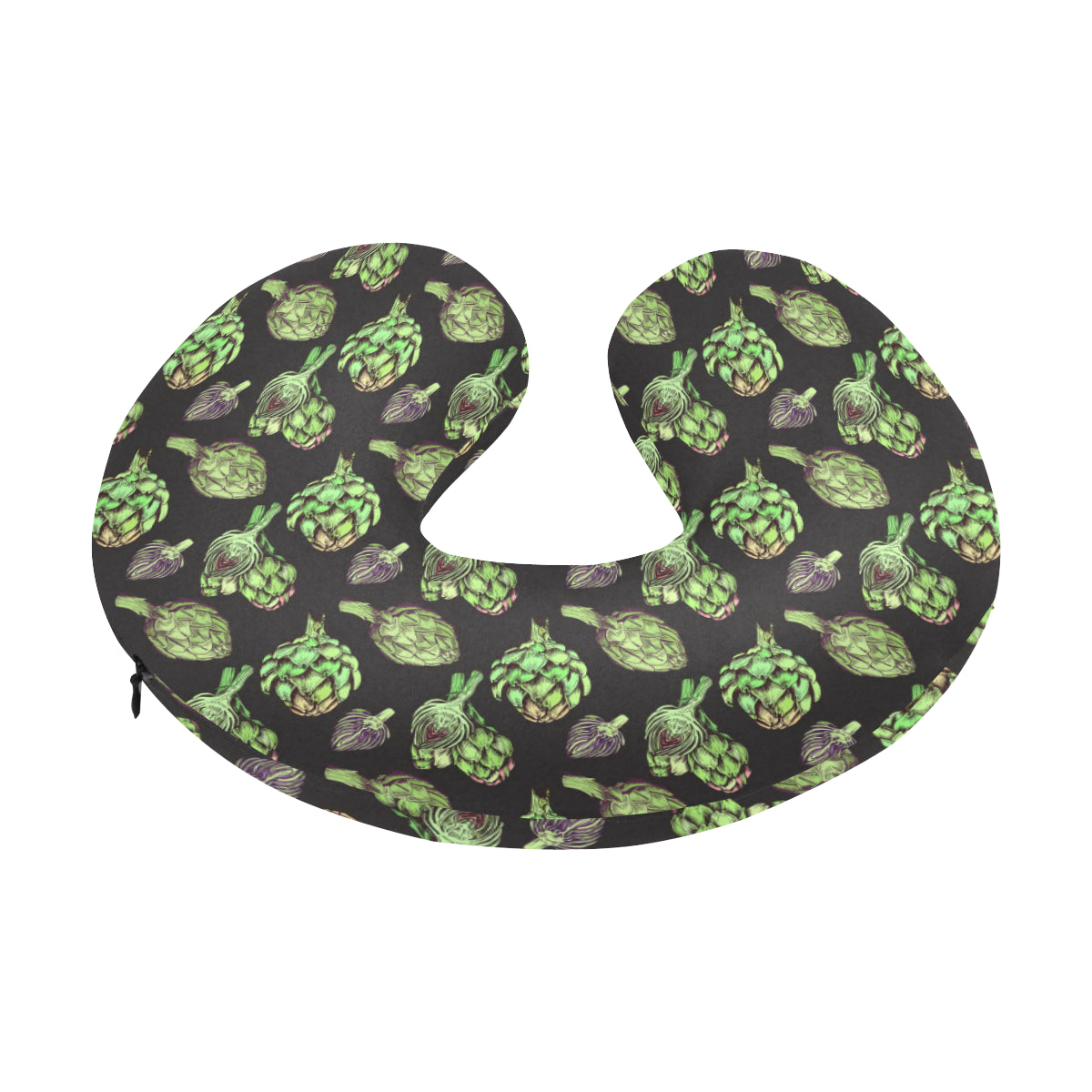 Artichoke Pattern Print Design 02 U-Shaped Travel Neck Pillow