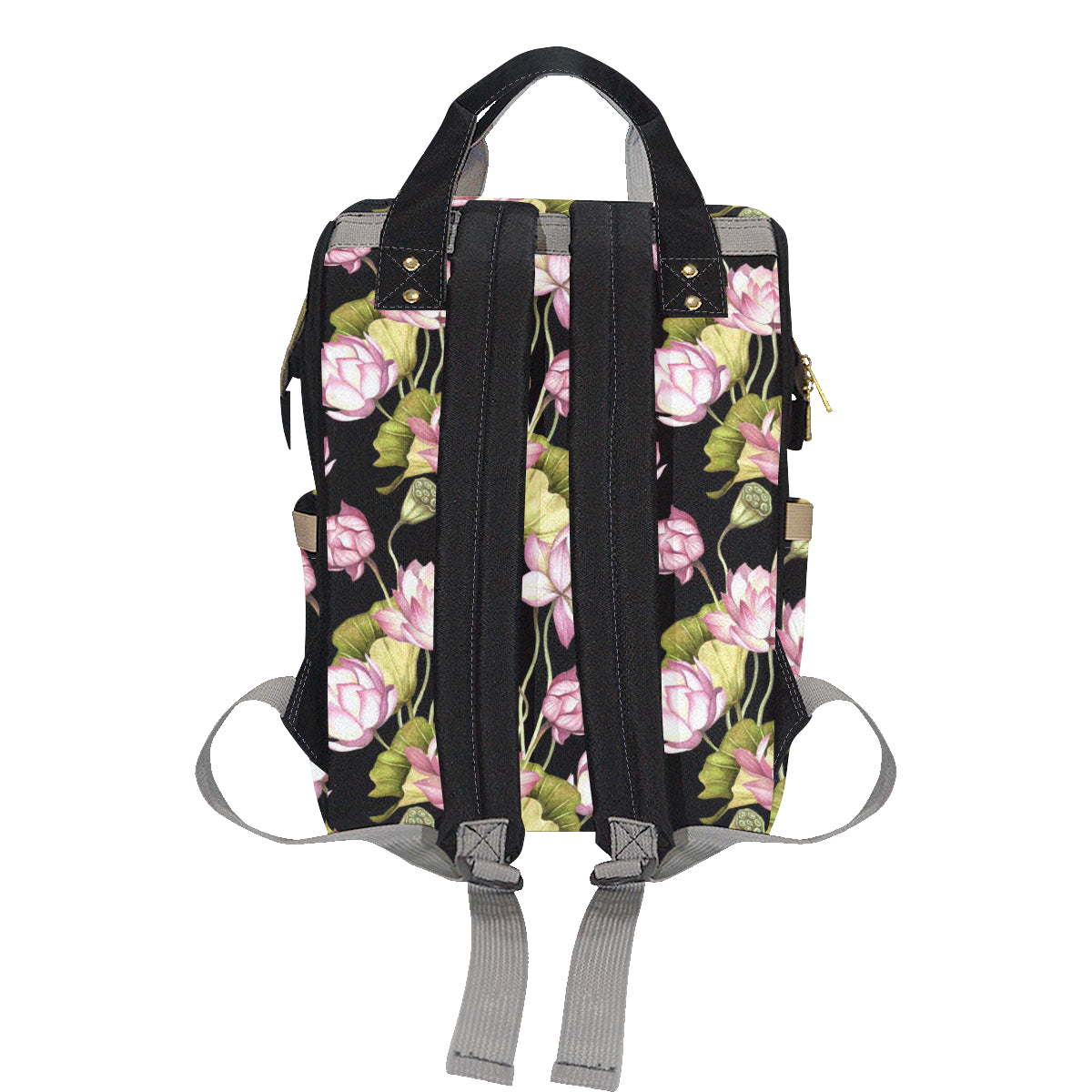 Water Lily Pattern Print Design WL06 Diaper Bag Backpack