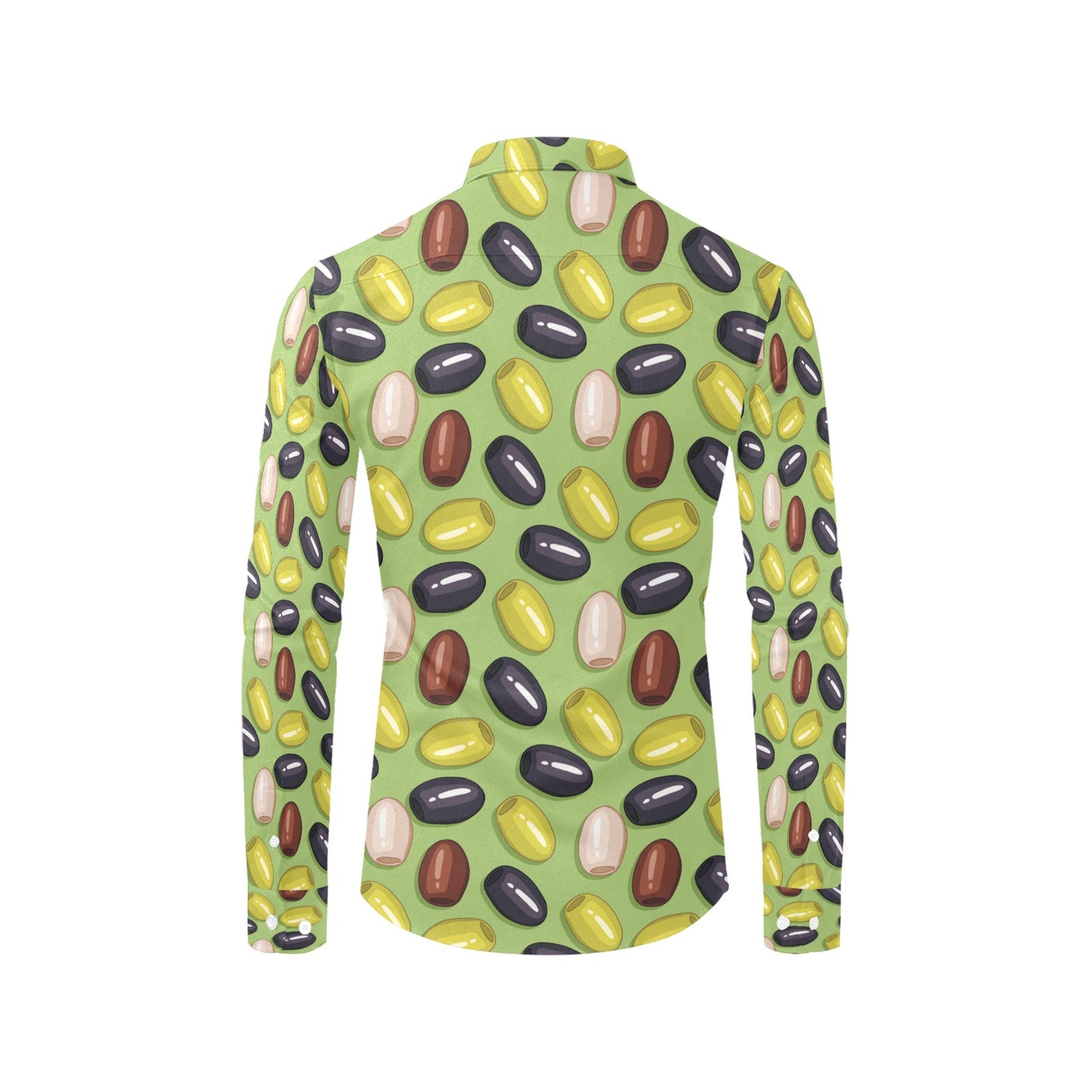Olive Print Design LKS301 Men's Long Sleeve Dress Shirt