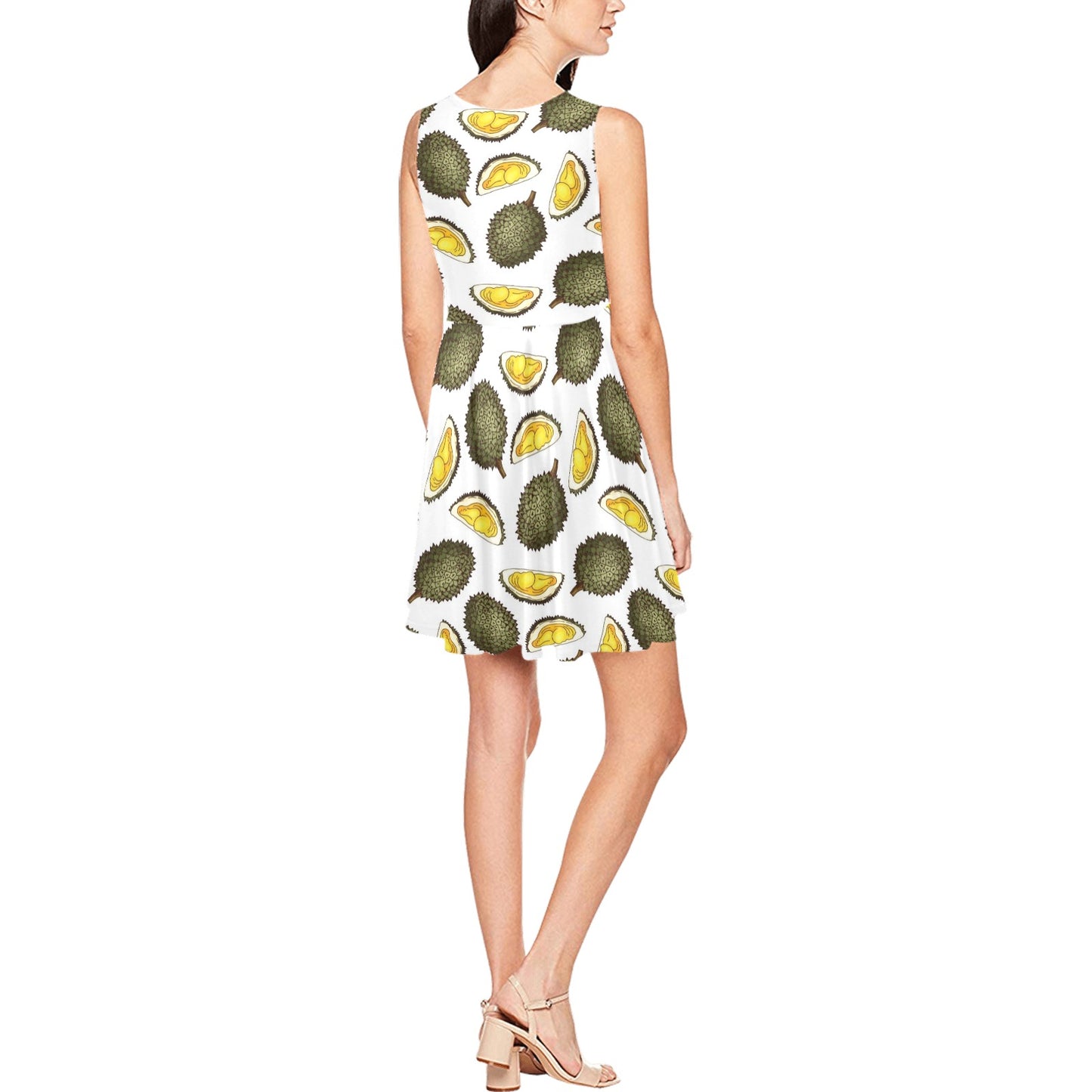 Durian Pattern Print Design DR03 Sleeveless Dress