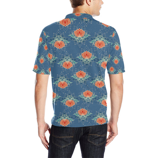 lotus Boho Pattern Print Design LO07 Men Polo Shirt