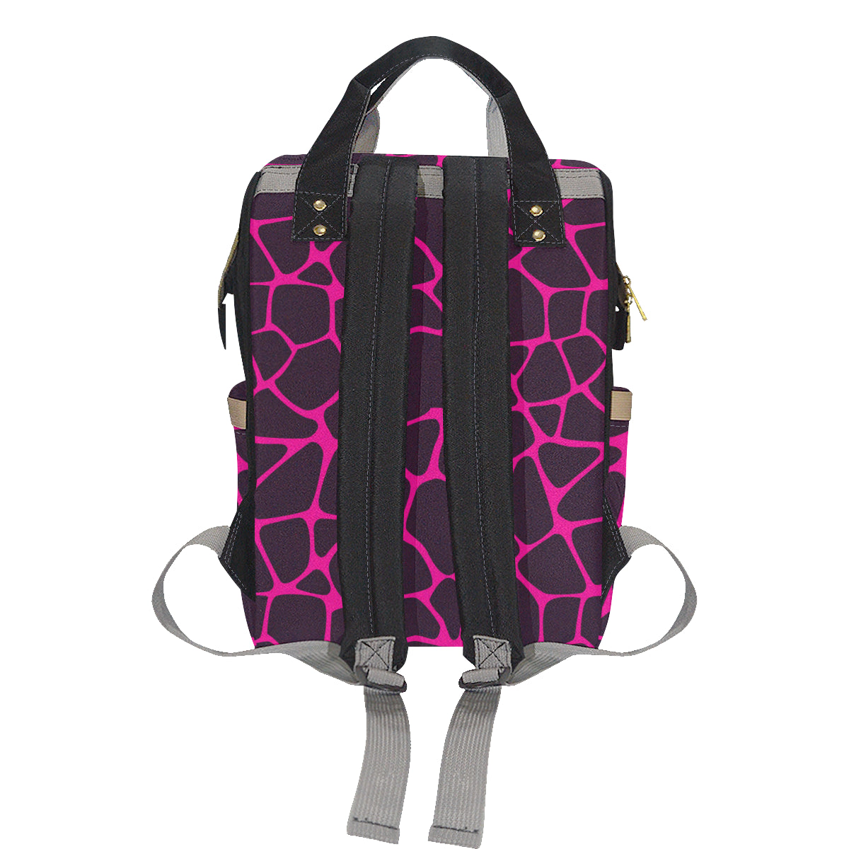 Giraffe Pink Background Texture Print Diaper Bag Backpack