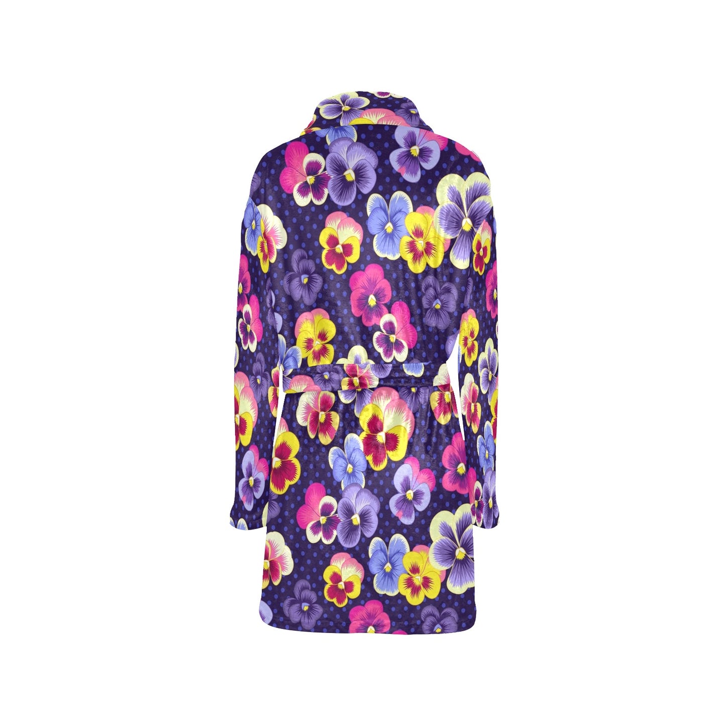 Pansy Pattern Print Design PS04 Women's Fleece Robe