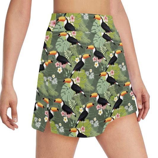 Toucan Print Design LKS304 17" Golf & Pickleball Skort with Pockets