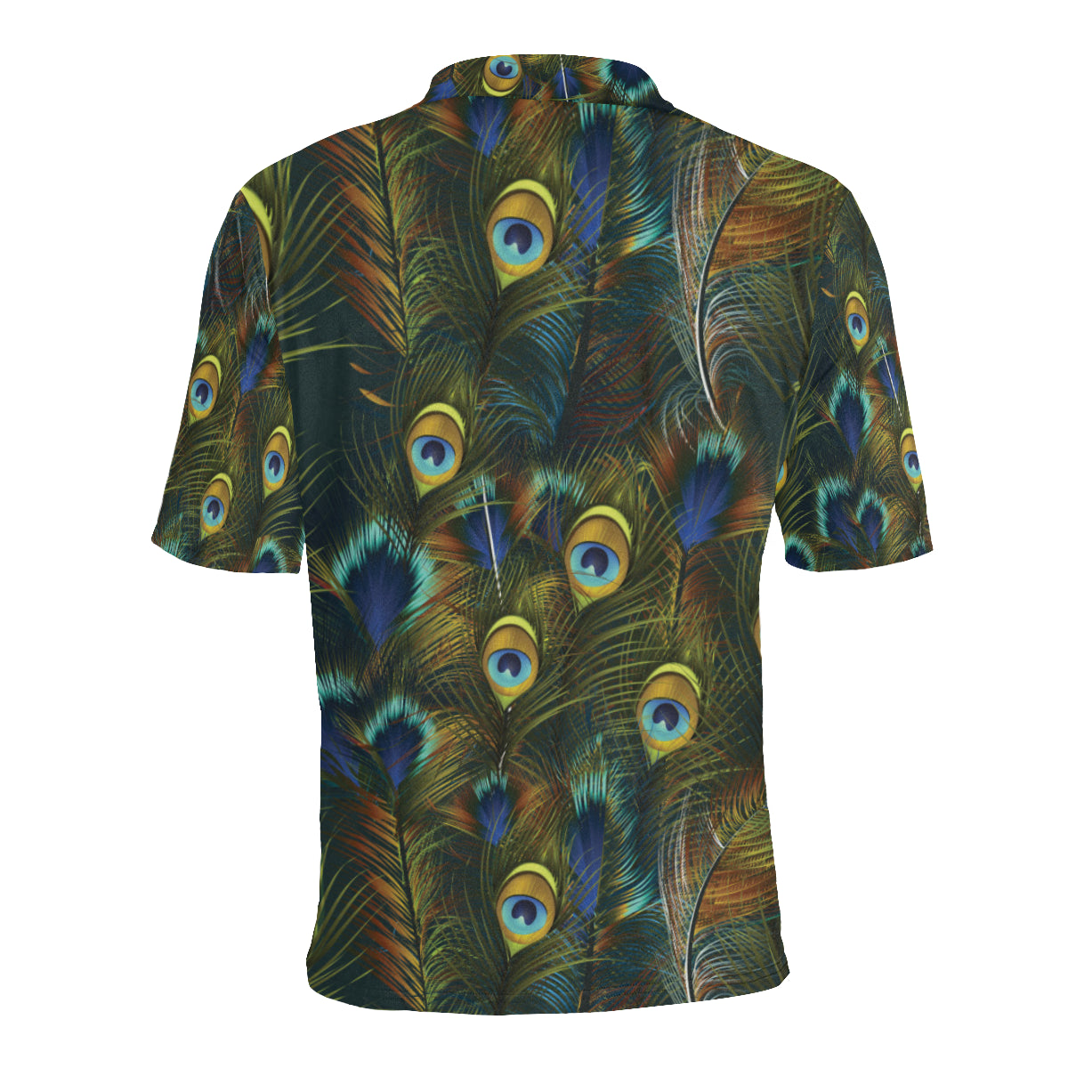 Peacock Feather Pattern Print Design A03 Men Polo Shirt