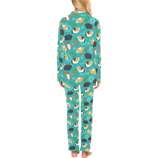 Guinea Pig Print Design LKS402 Women's Long Pajama Set