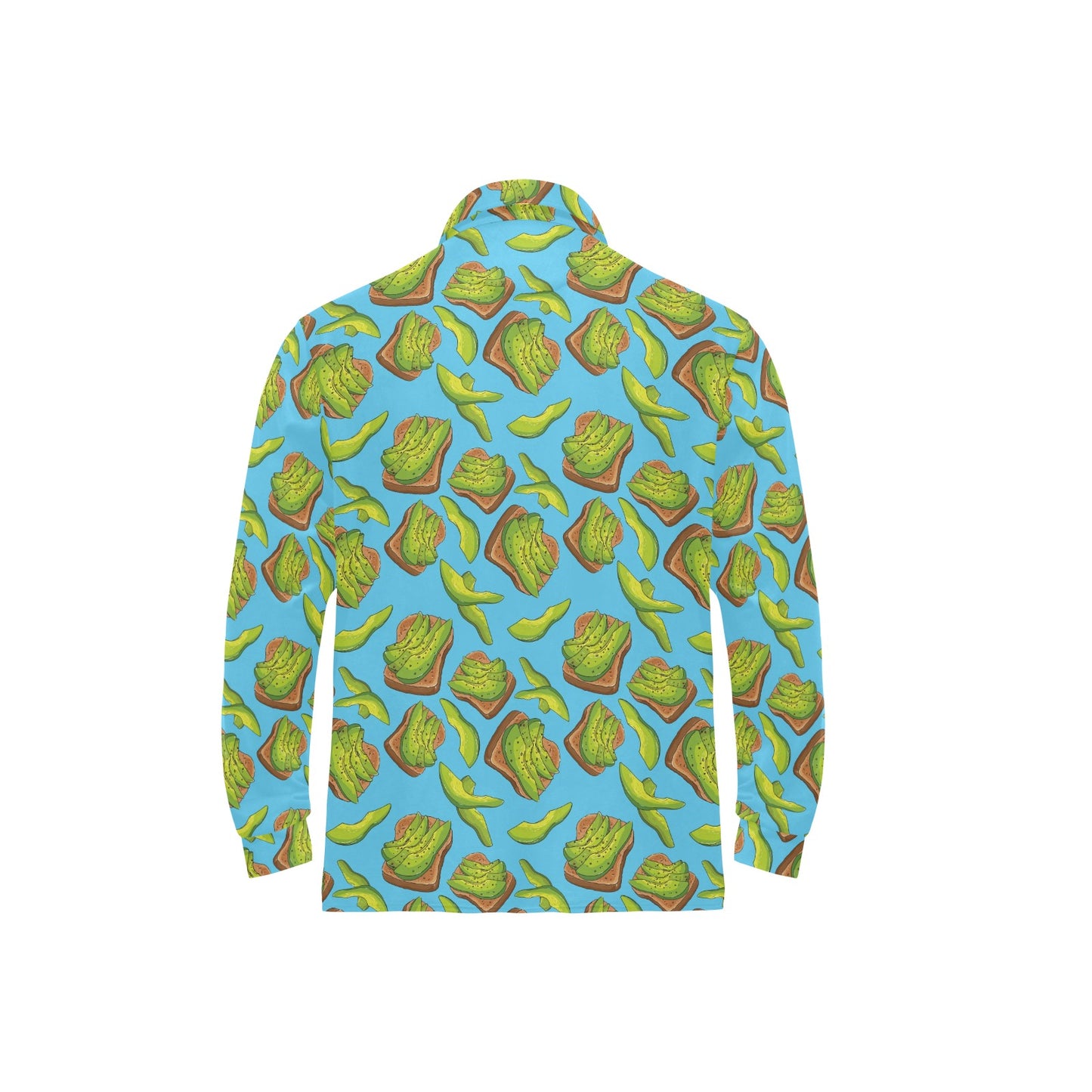 Sandwich Avocado Print Design LKS306 Long Sleeve Polo Shirt For Men's