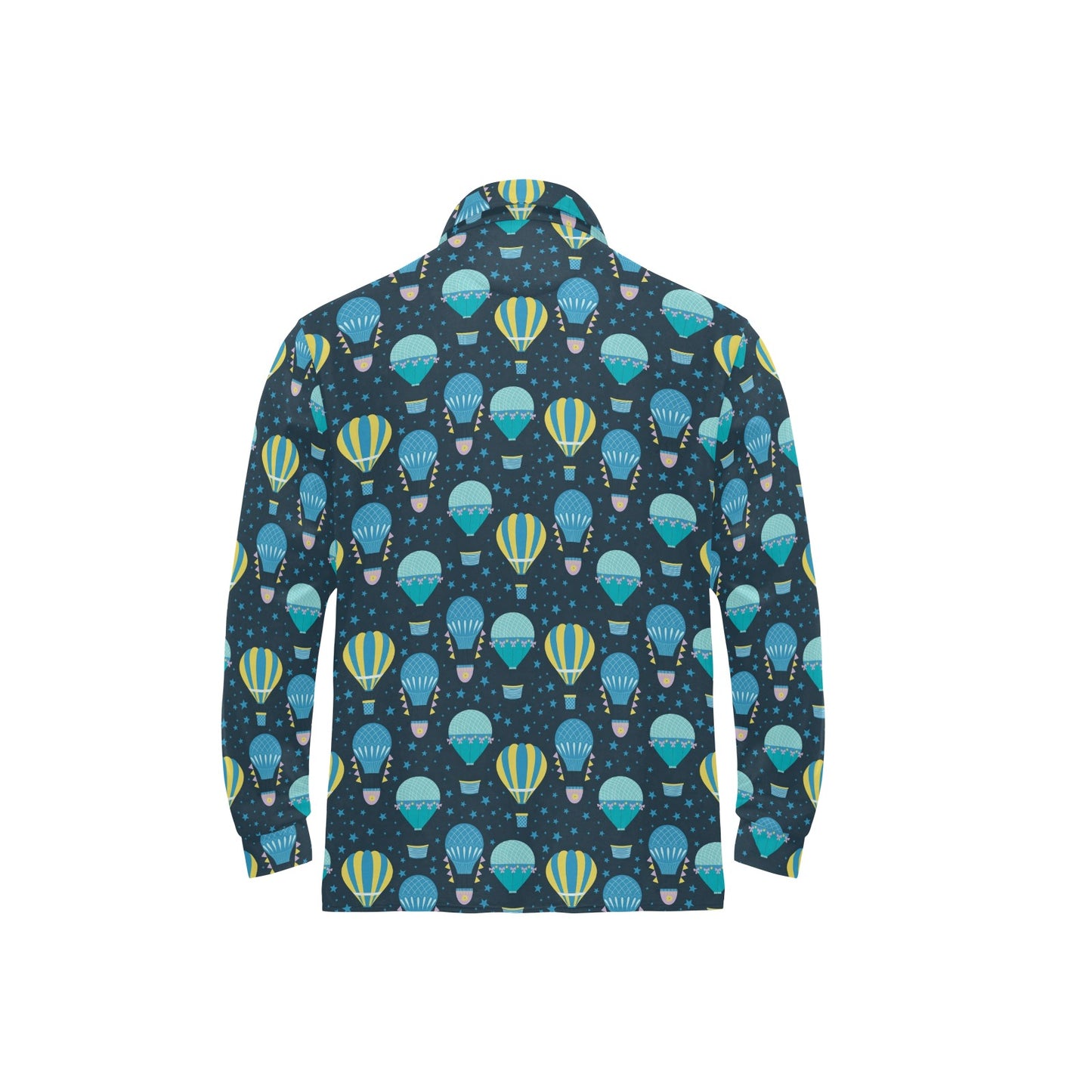 Ballon Pattern Print Design 06 Long Sleeve Polo Shirt For Men's