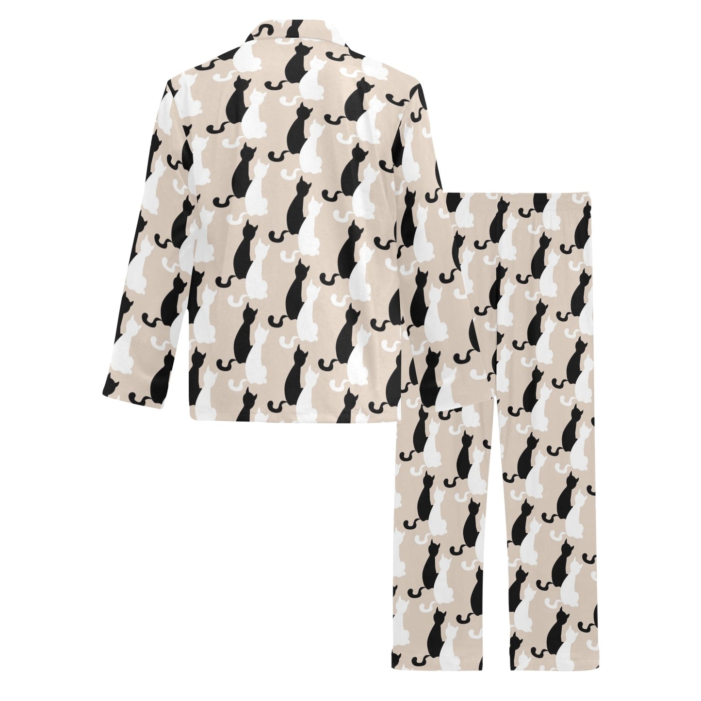 Cat Pattern Print Design 04 Men's Long Pajama Set