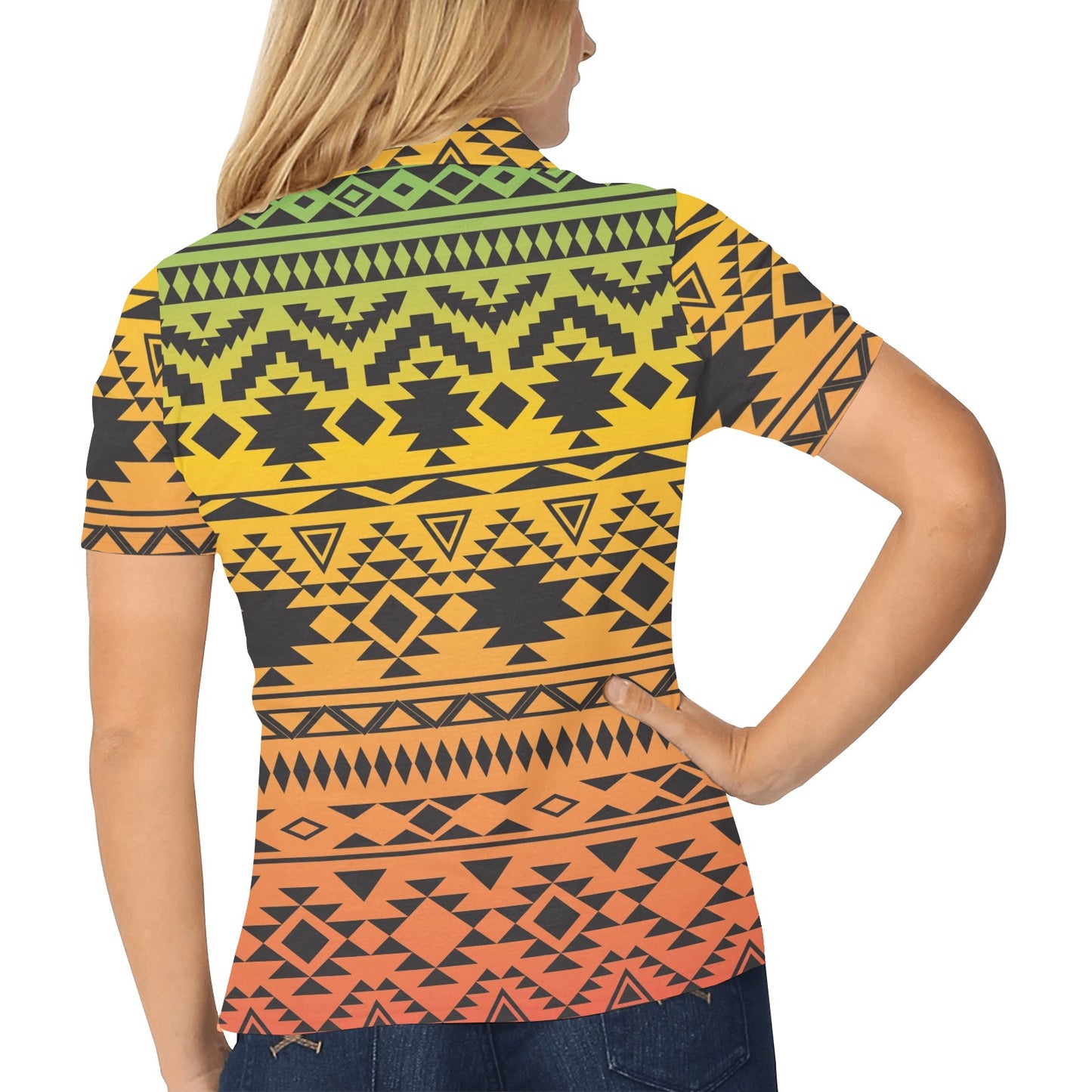 Rastafarian Pattern Print Design A04 Women's Polo Shirt