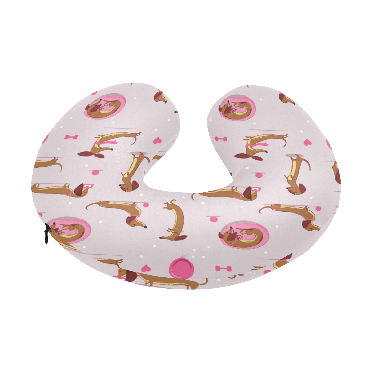 Dachshund Pattern Print Design 10 U-Shaped Travel Neck Pillow