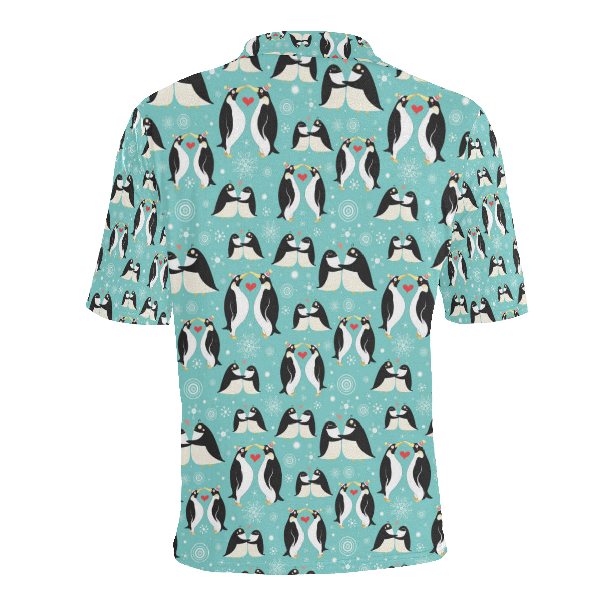 Penguin Love Print Men Polo Shirt