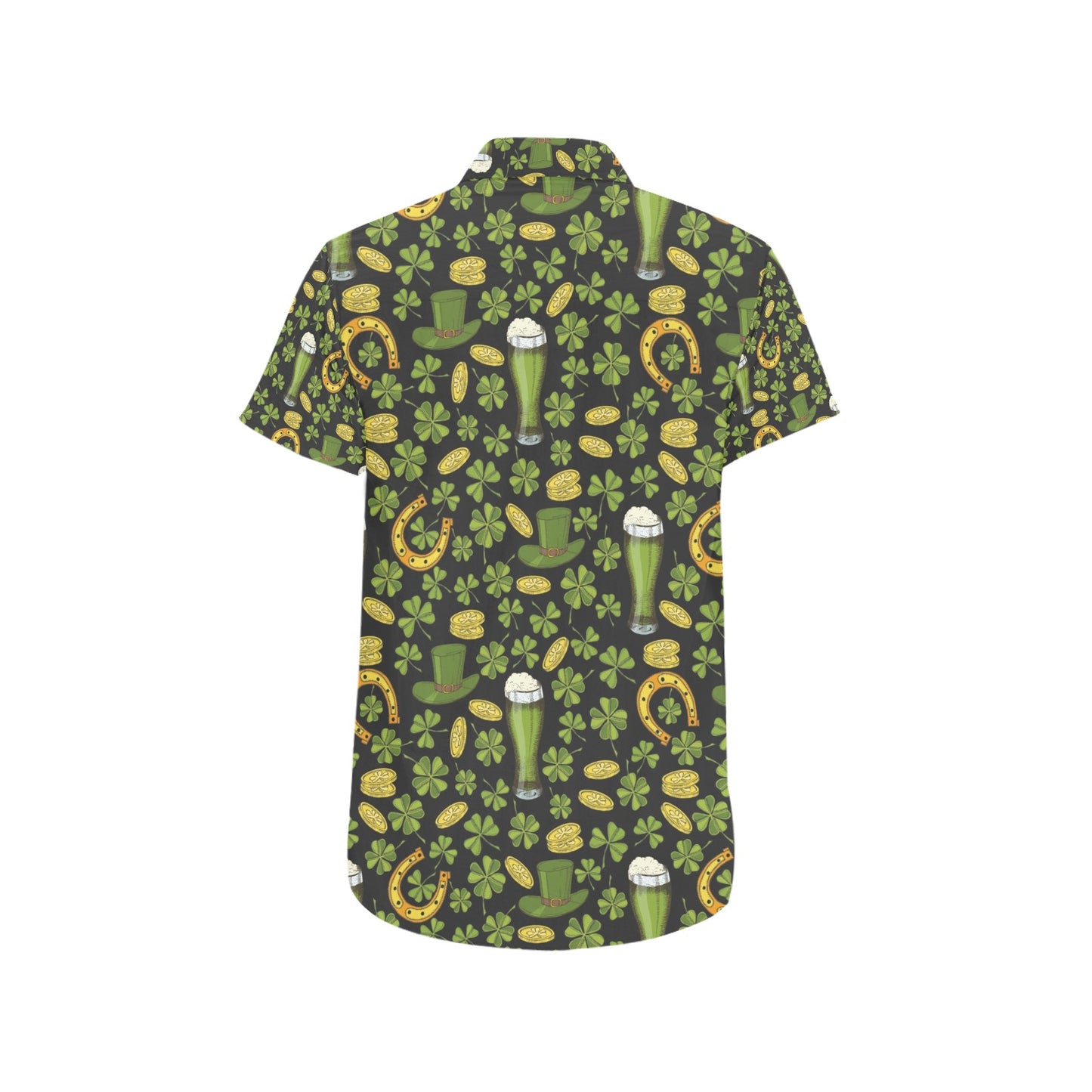 St Patricks Day Print Design LKS307 Men Short Sleeve Button Up Shirt