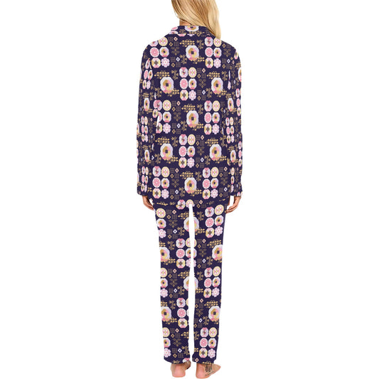 Sakura Japan Style Print Design LKS302 Women's Long Pajama Set
