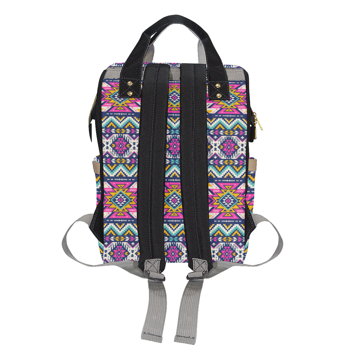 Aztec Pink Geometric Print Pattern Diaper Bag Backpack