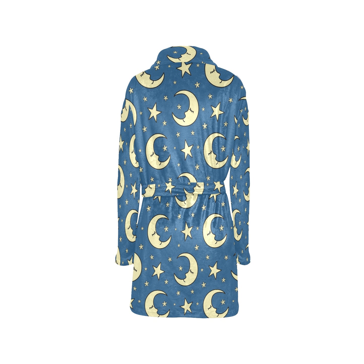 Moon Night Pattern Print Design 03 Women's Fleece Robe