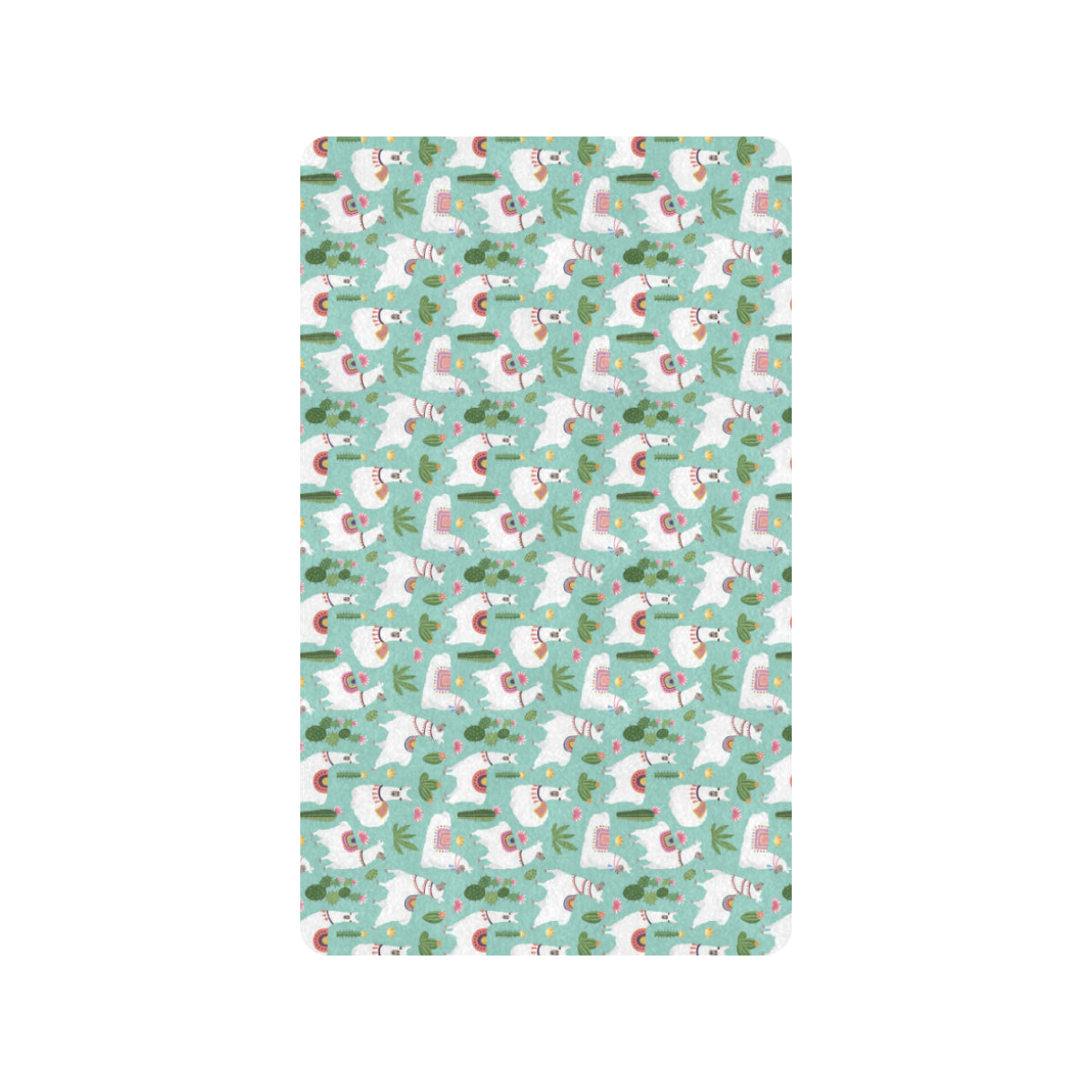 Llama with Cactus Themed Print Rubber Doormat