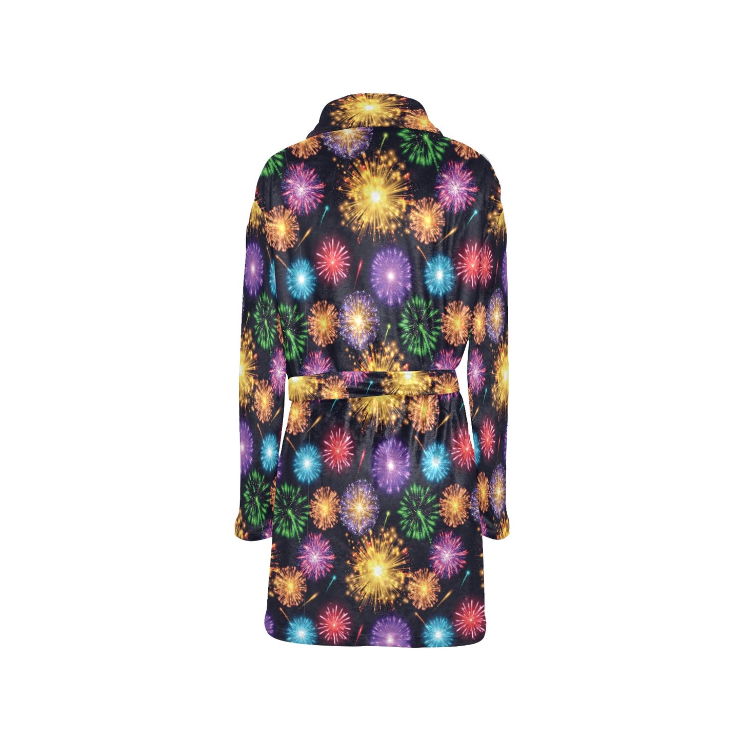 Firework Print Design LKS305 Women's Fleece Robe
