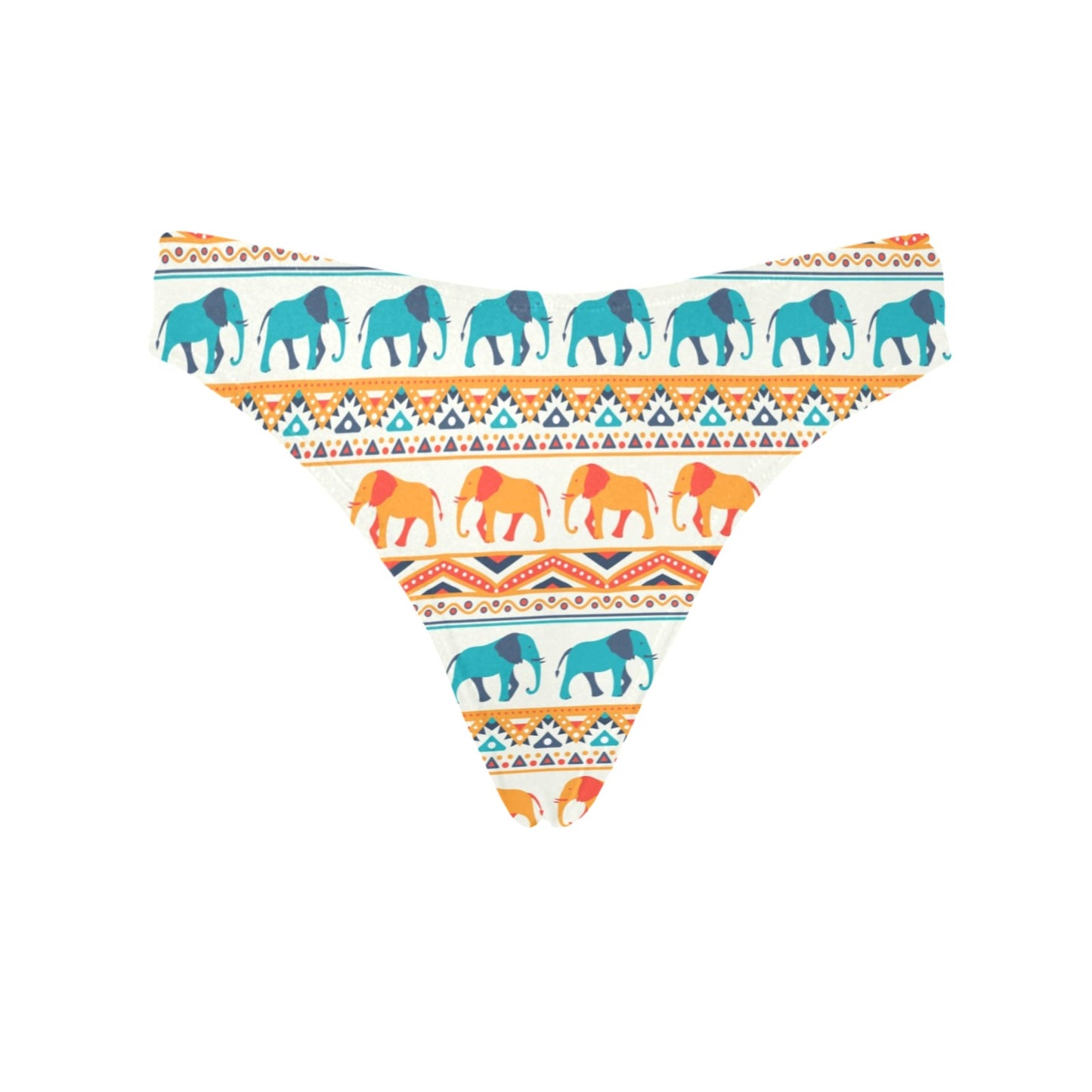 Elephant Aztec Ethnic Print Pattern Women's Thongs