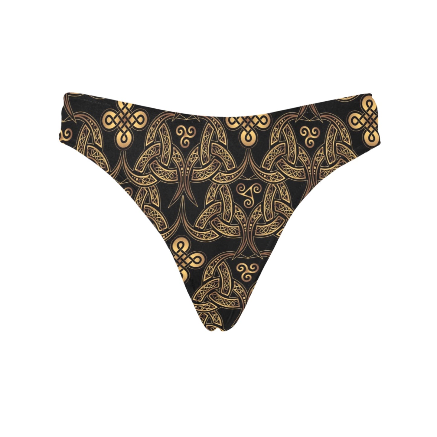 Celtic Knot Gold Design Women's Thongs