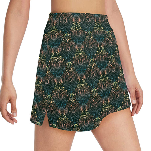 Sun Moon Print Design LKS307 17" Golf & Pickleball Skort with Pockets