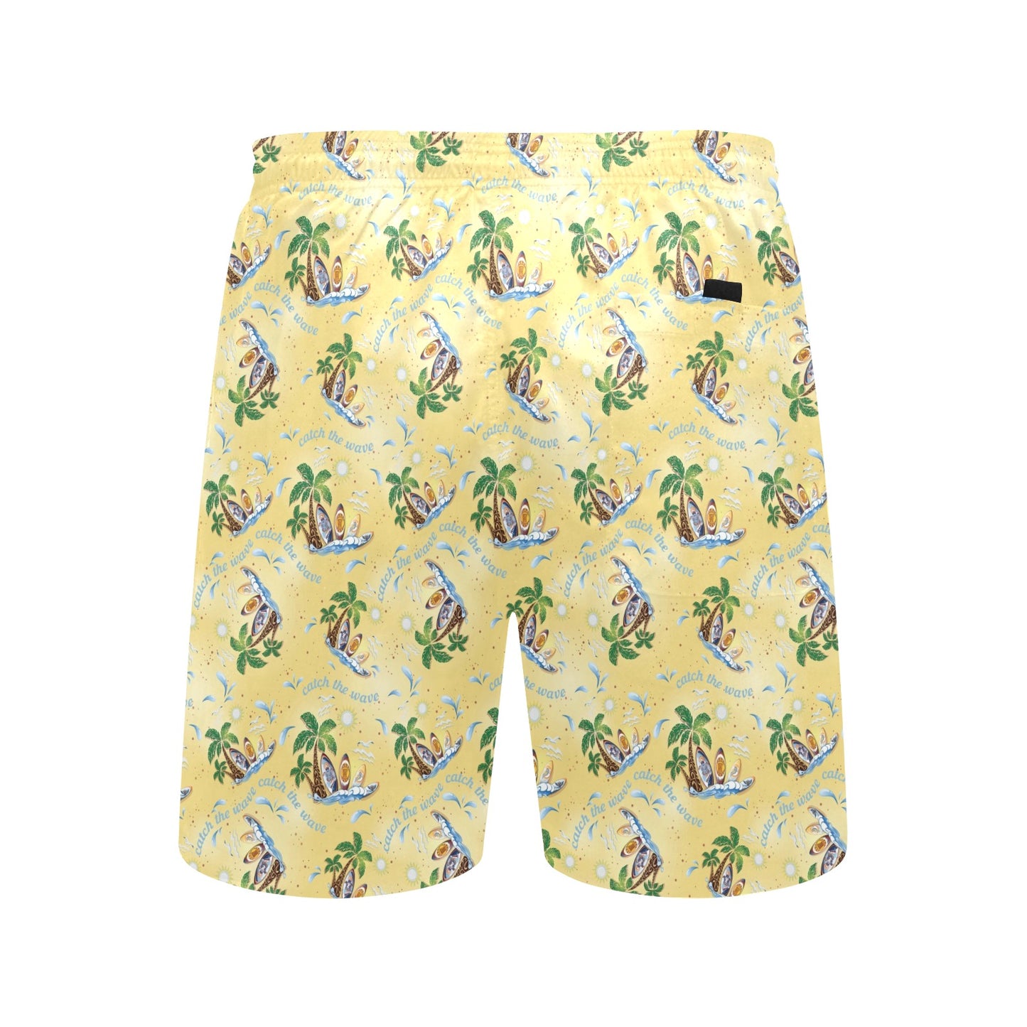 Surf Catch the Wave Design Men's Swim Trunks Beach Shorts