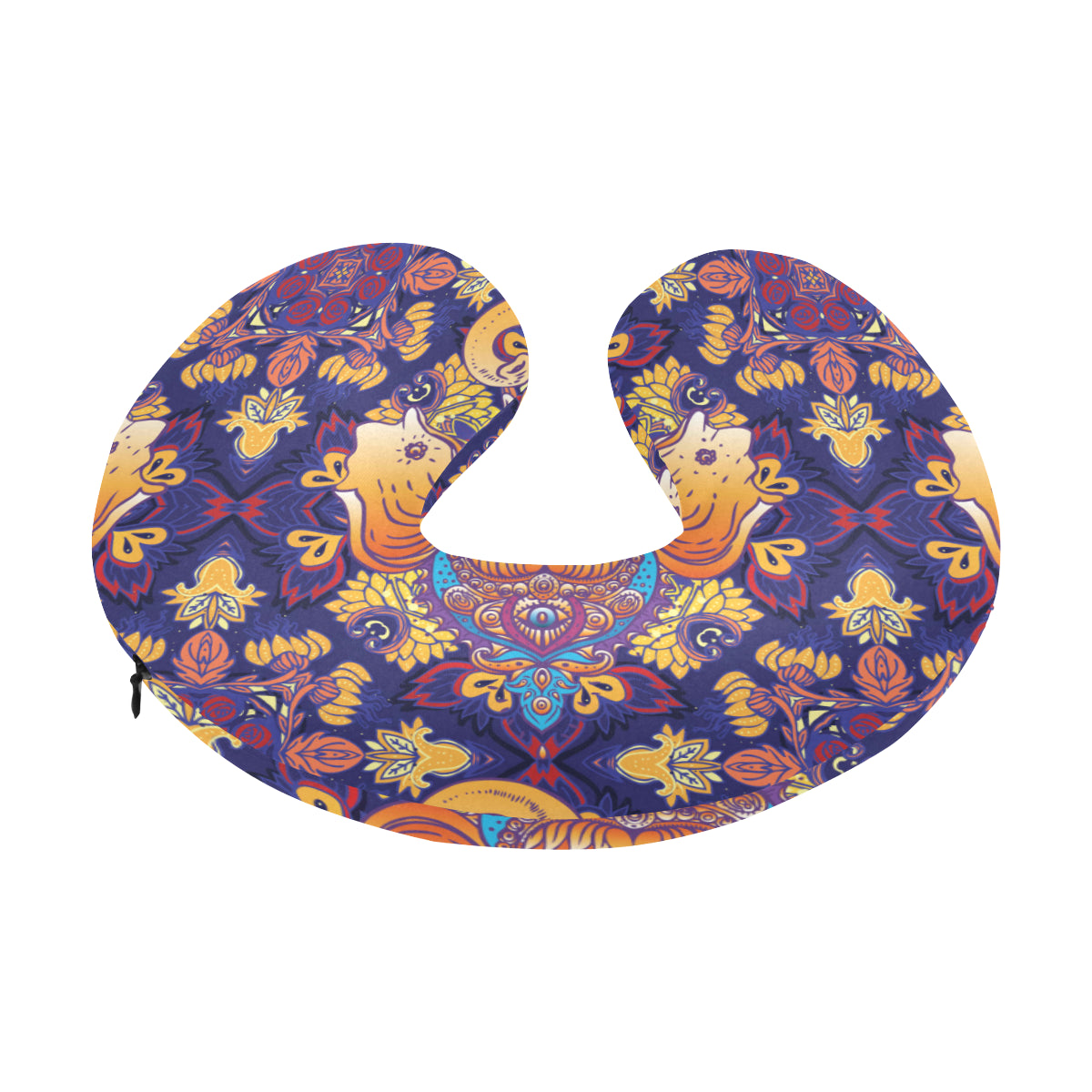 Ganesha Pattern Print Design 01 U-Shaped Travel Neck Pillow