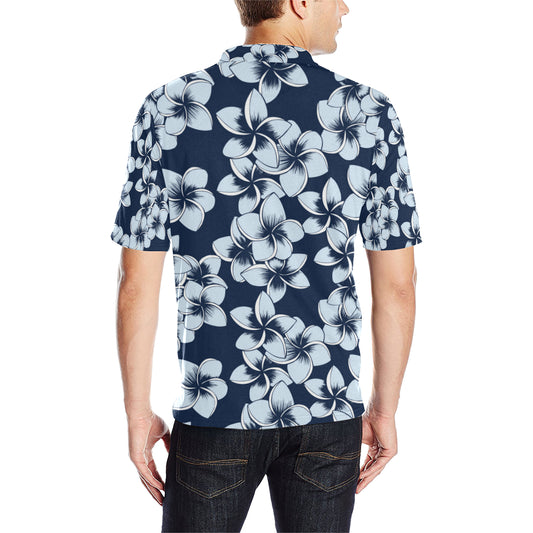 Plumeria Pattern Print Design A02 Men Polo Shirt