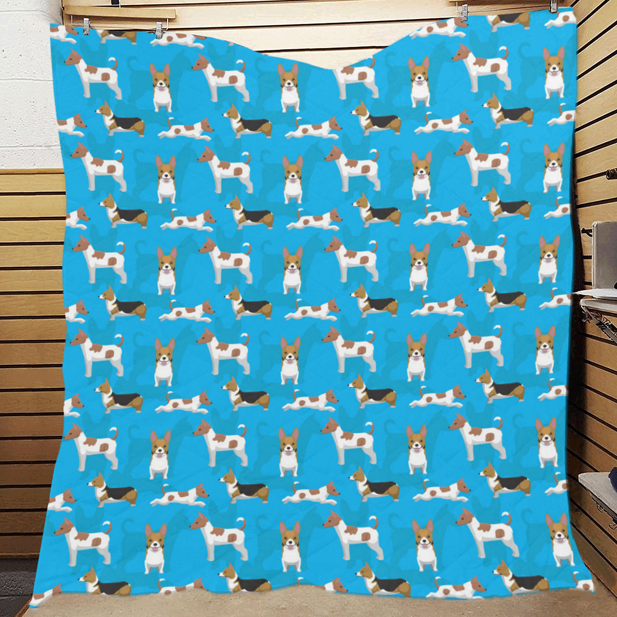Cardigan Welsh Corgis Pattern Print Design 01 Premium Quilt