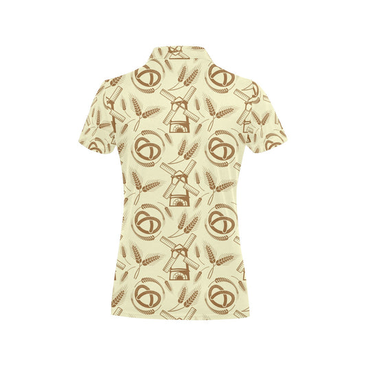 Agricultural Windmills Print Design 03 Women's Polo Shirt