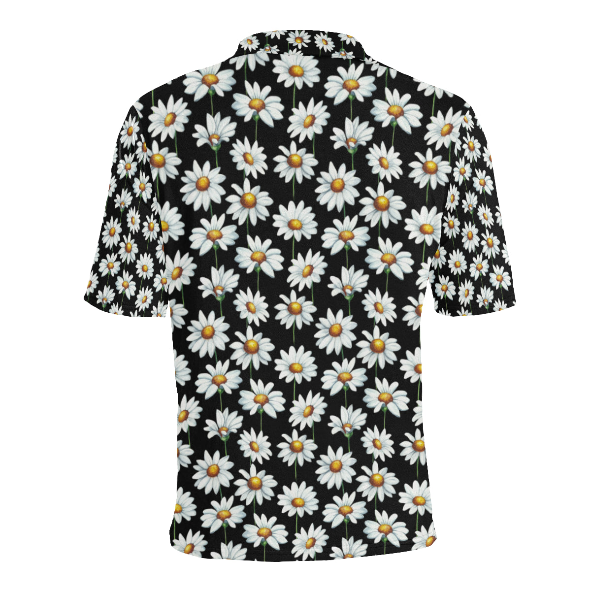 Daisy Print Pattern Men Polo Shirt