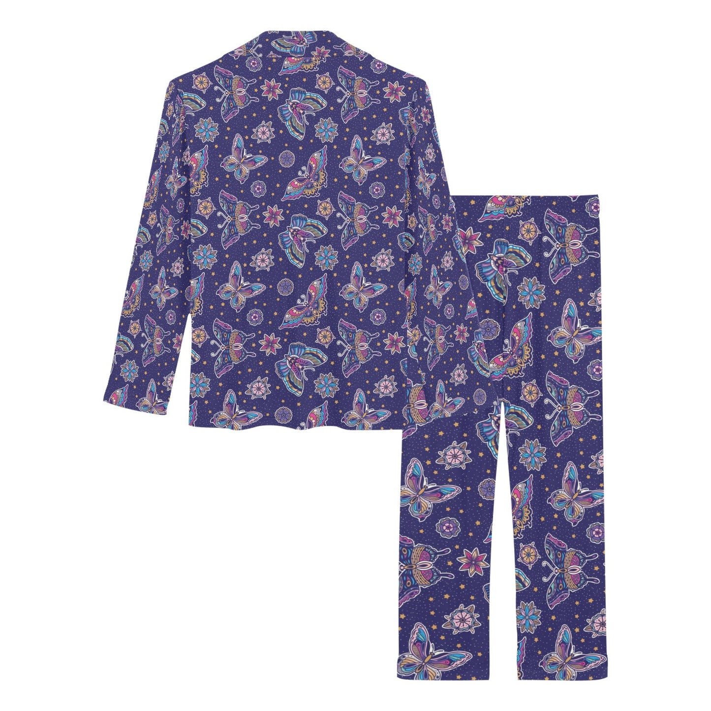 Butterfly Print Design LKS303 Women's Long Pajama Set