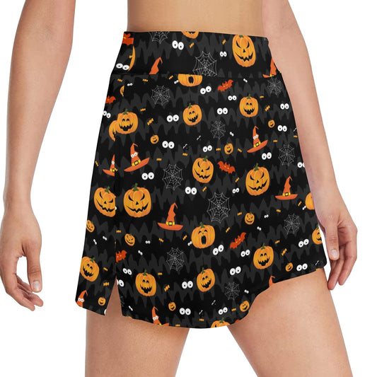 Halloween Print Design LKS405 17" Golf & Pickleball Skort with Pockets