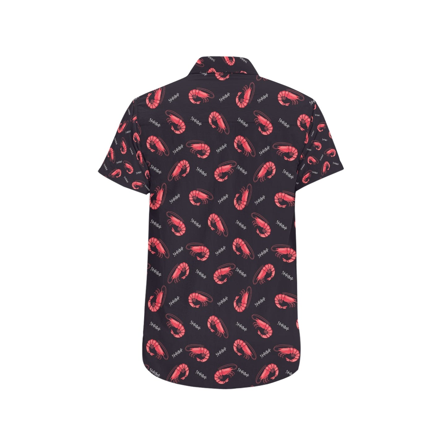 Shrimp Print Design LKS302 Men Short Sleeve Button Up Shirt